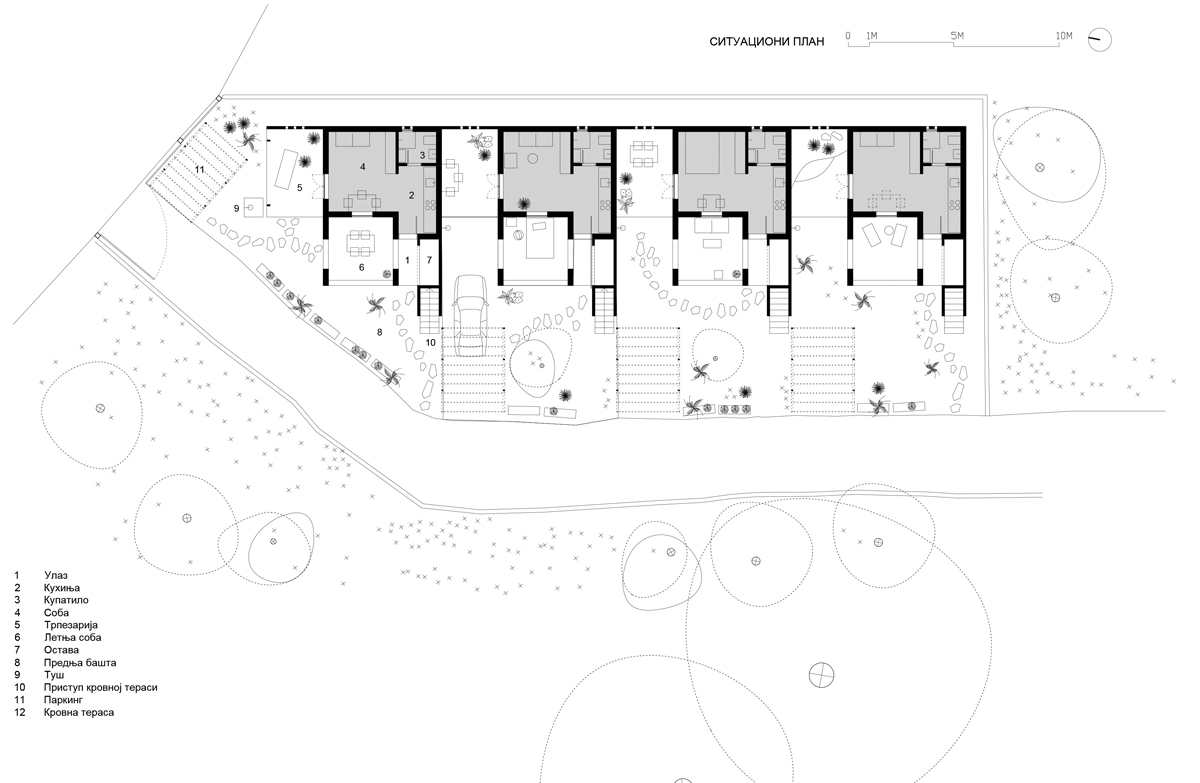 AKVS arhitektura, projekat: Letnja kuća u Kotoru, situacioni plan