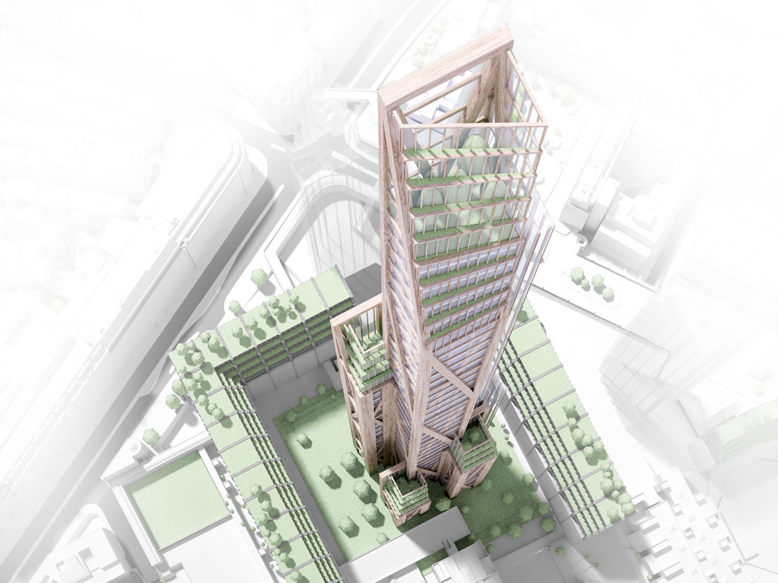 Projekat - Kako u Londonu može izgledati supervisoka građevina drveta Oakwood Tower u gradu sa 80 spratova dizajniran od strane PLP architecture