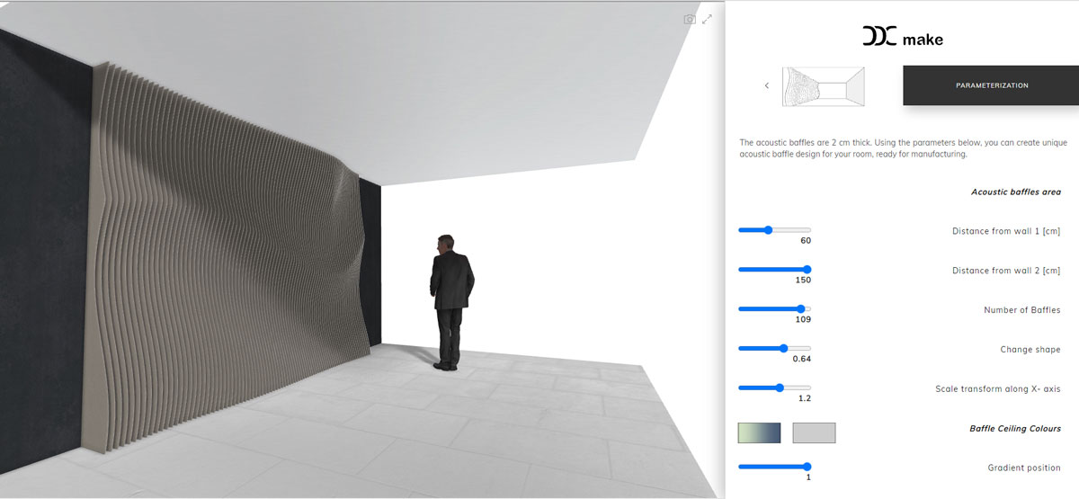 Prikaz interfejsa online 3D konfiguratora