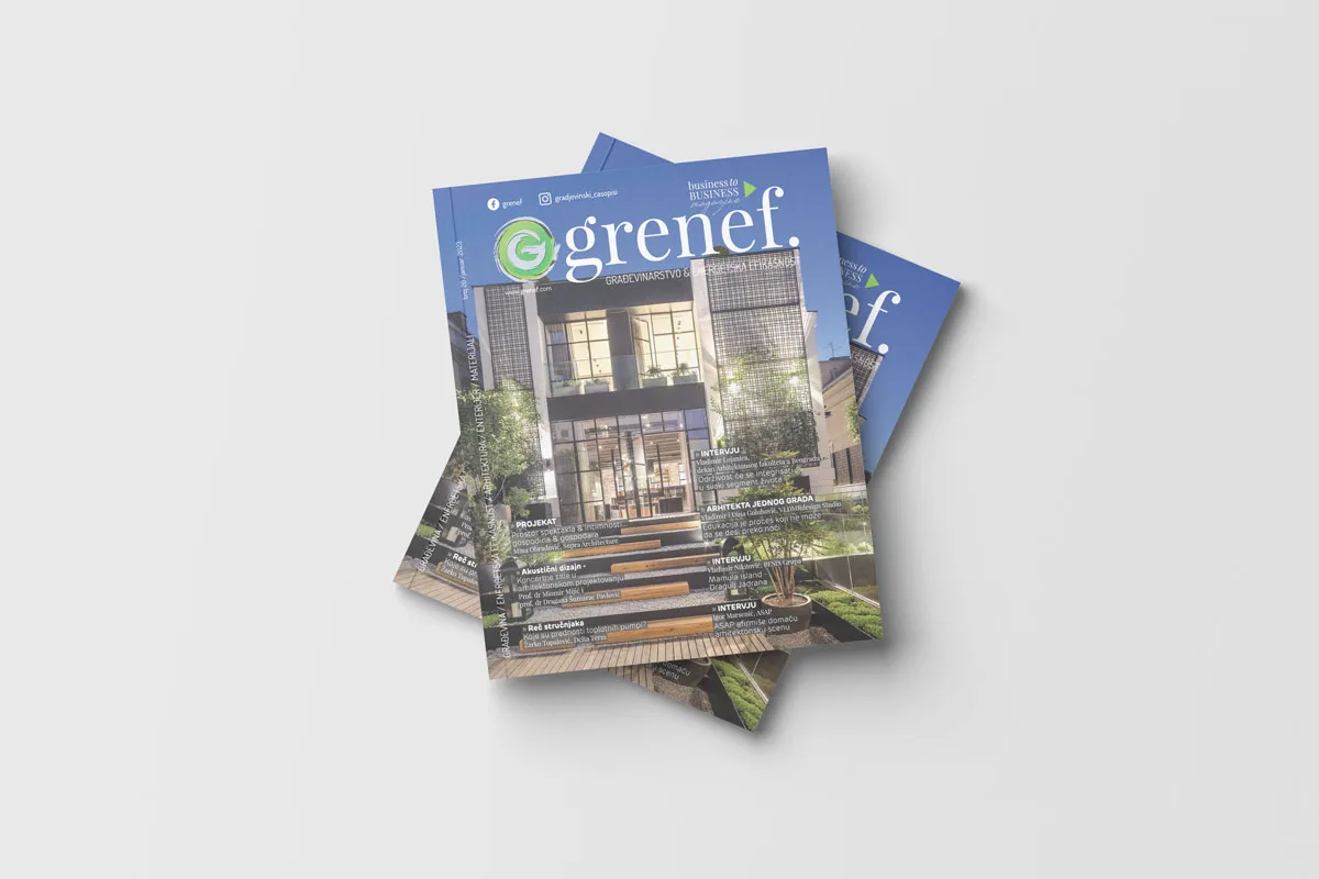 Časopis GRENEF - građevinarstvo & energetska efikasnost, broj 20, januar 2023