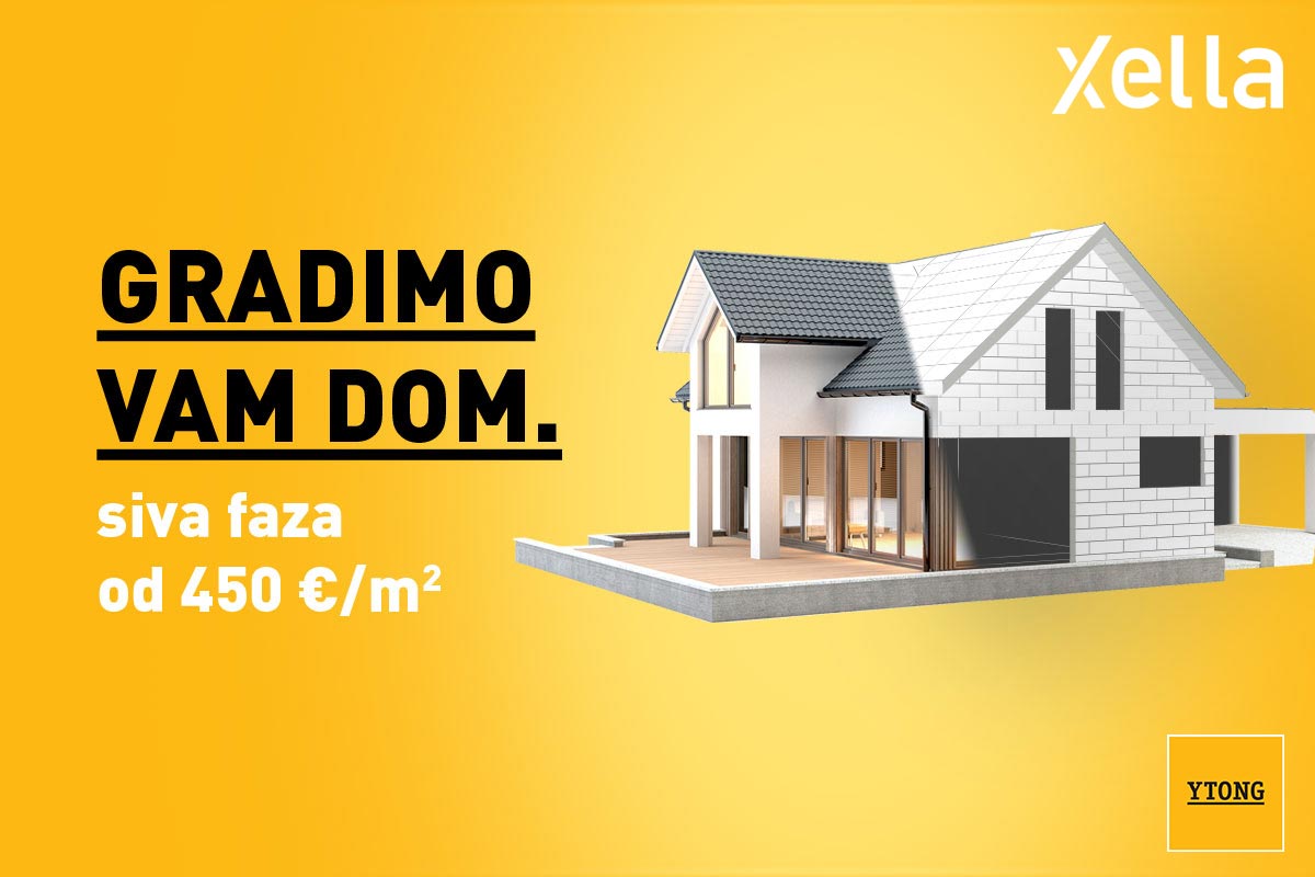 Izgradnja kuće Ytong materijalima / vizualizacija: Xella