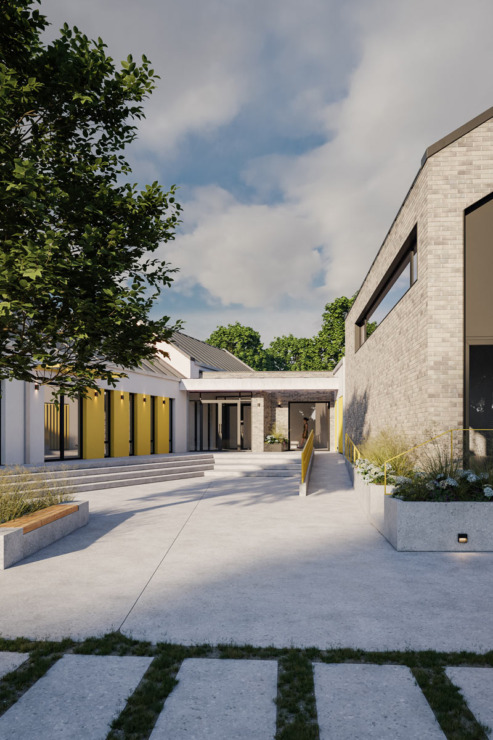 3D render: Osnovna škola "Slobodan Bajić Paja", Popinci, Srbija, 2022-2024 / autor projekta: Unknown Studio