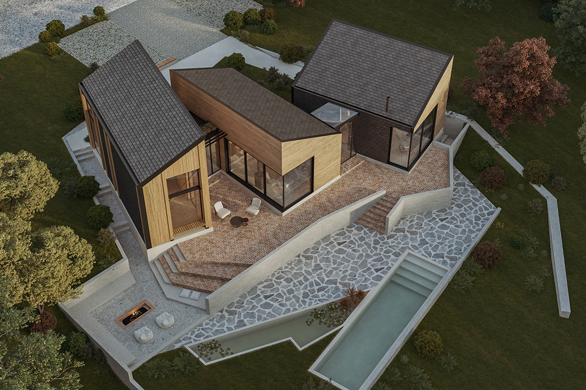 3D render: Otkup na konkursu Fruškogorska kuća TIP 1 / autor projekta: Unknown Studio