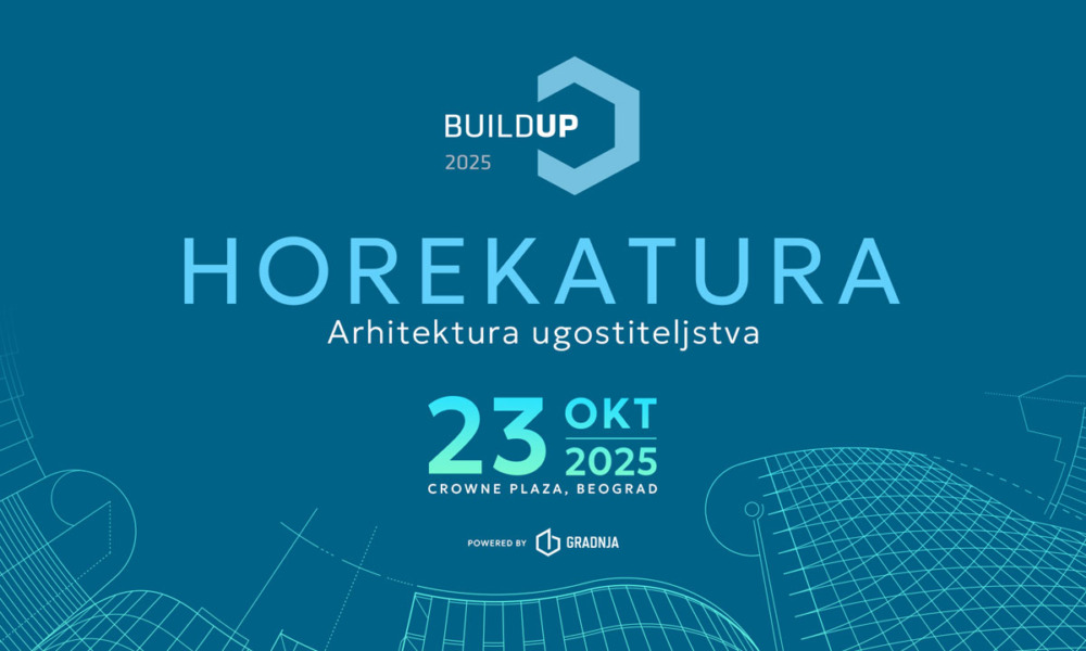 Portal Gradnja organizuje konferenciju BuildUp 2025: Horekatura - Arhitektura ugostiteljstva / baner: Gradnja