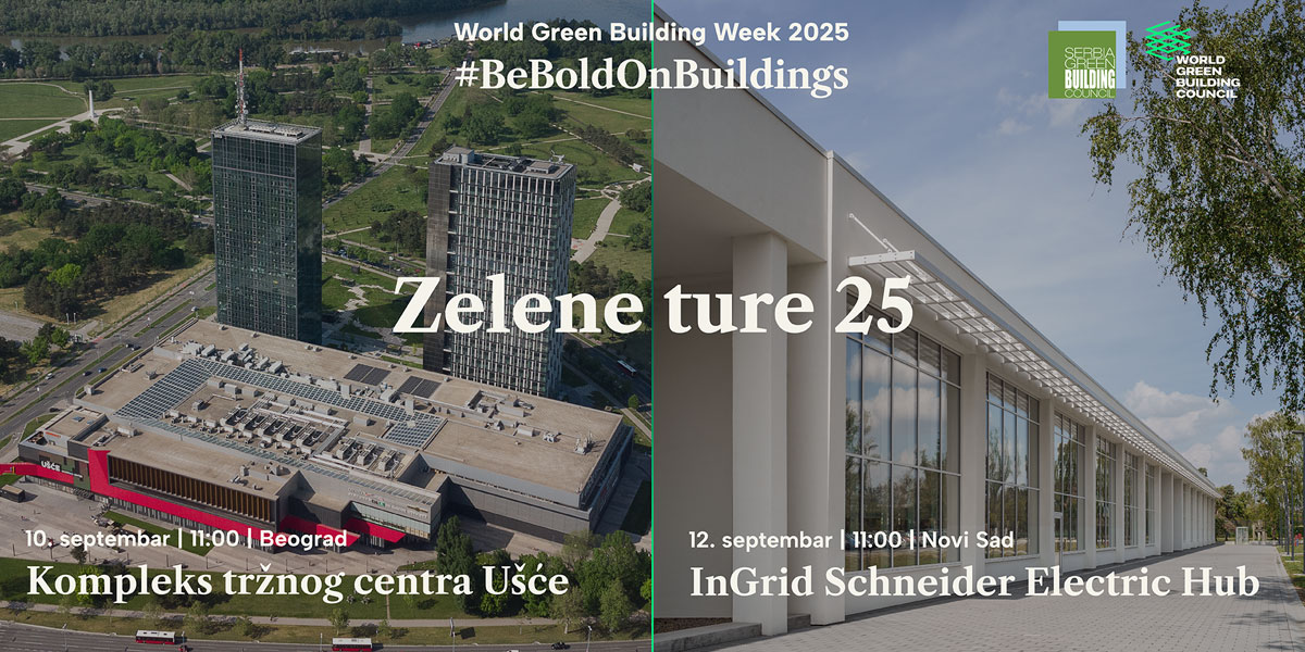 Zelene ture 25: Kompleks tržnog centra Ušće u Beogradu i InGrid Schneider Electric Hub u Novom Sadu / foto: GBC Srbija