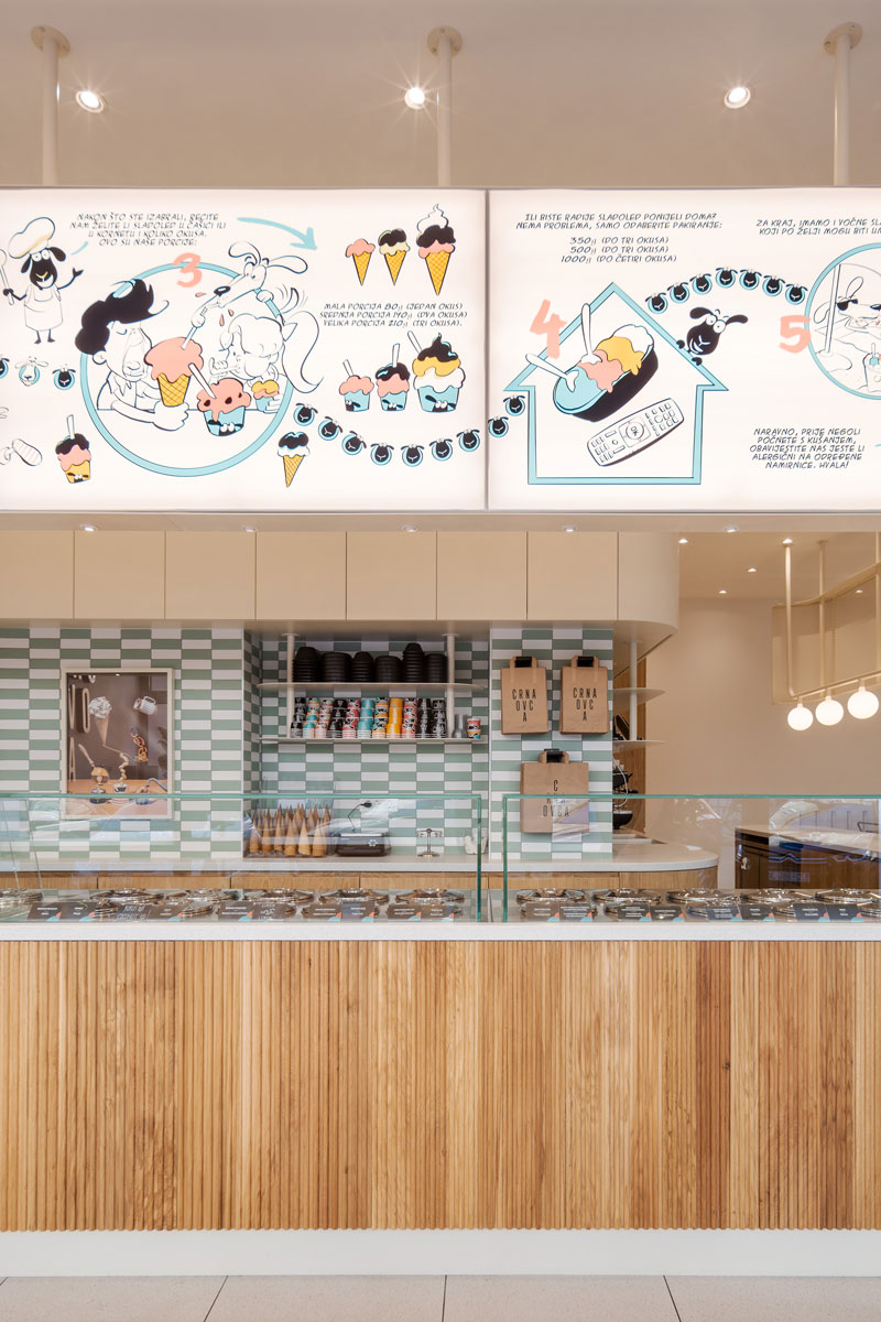 Pult sa sladoledima u Crnoj Ovci u Zagrebu / foto: Crna Ovca