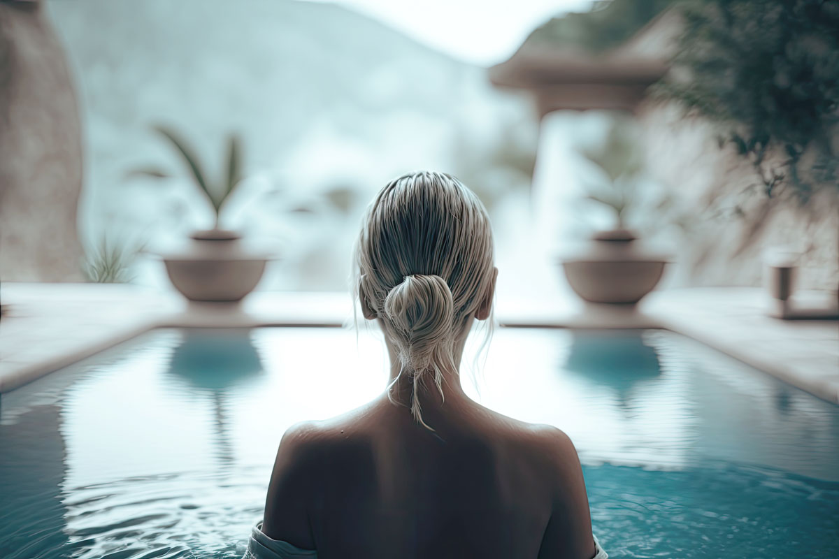 Devojka u bazenu u spa centru / foto: freepik.com