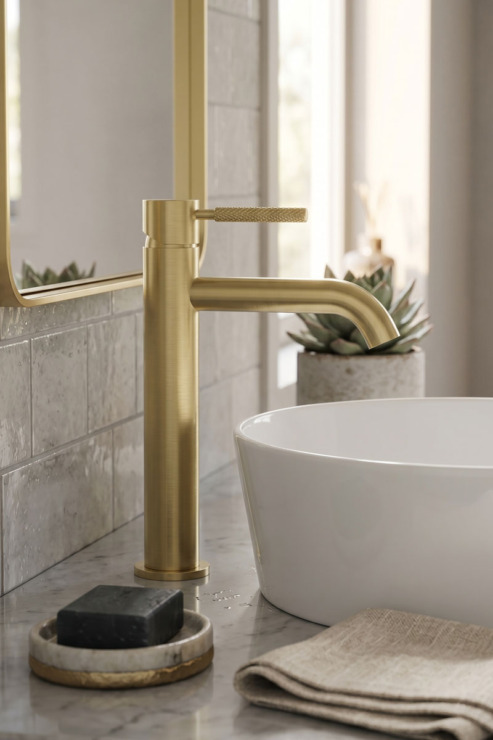 Luma Ambient Gold u enterijeru kupatila / foto: Herz