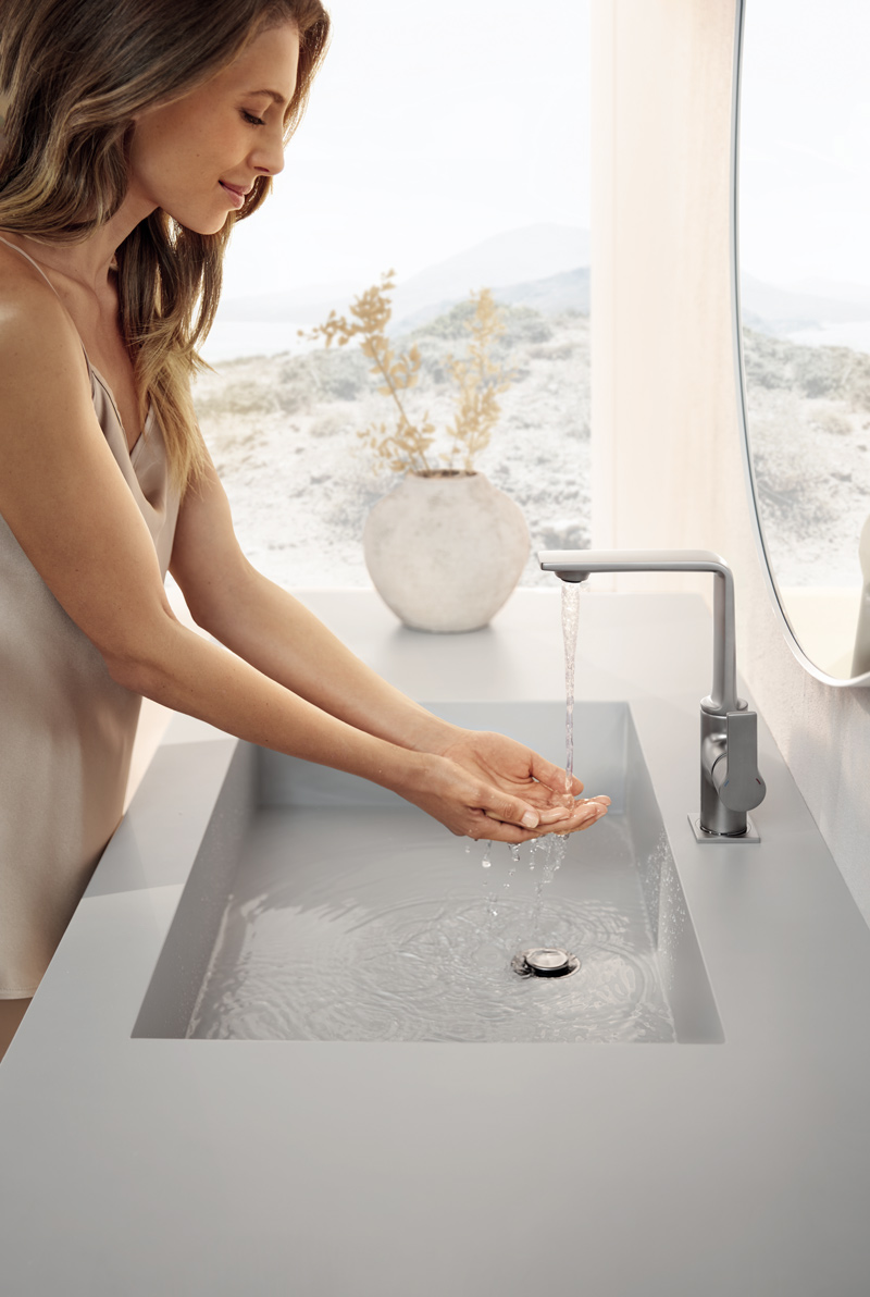 Slavina sa GROHE Allure Satin Steel završnom obradom / foto: GROHE