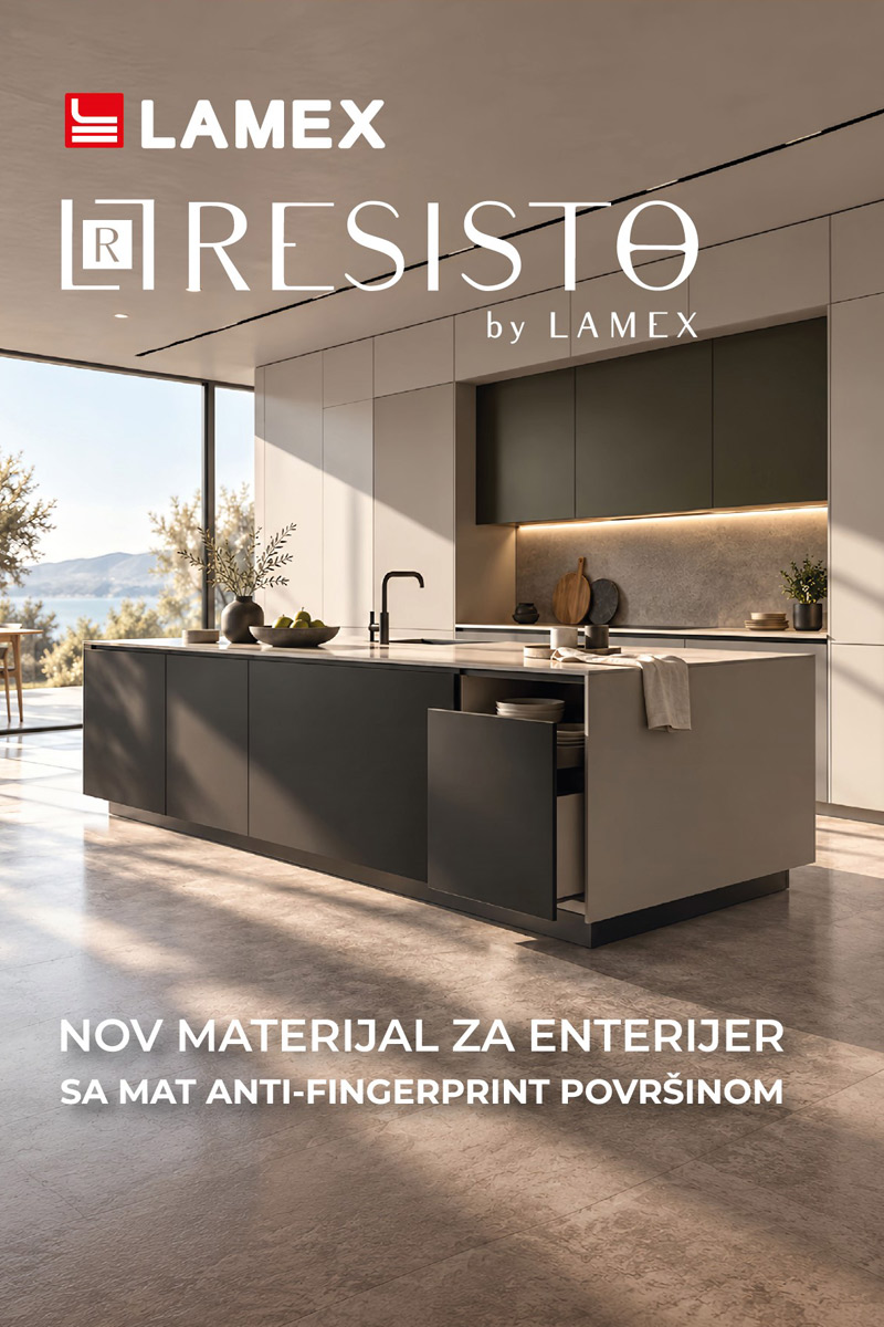 RESISTO materijal u enterijeru kuhinje / foto: LAMEX
